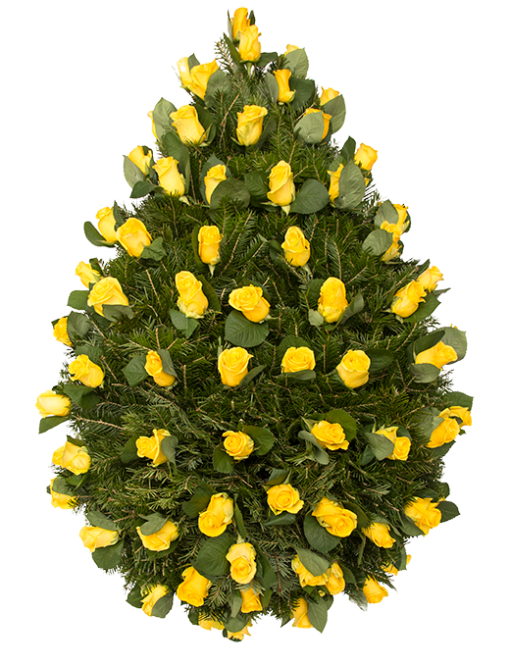 Coroana Funerara Memoris - Trandafiri Galbeni